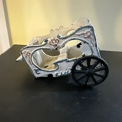 Antique Cast Iron Toy ~ Horse Drawn Circus Cart - Missing Driver Horses Front • $10.25