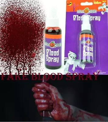Fake Blood Spray Halloween Vampire Zombie Face Make Up Theatrical Accessory Lot • £3.99