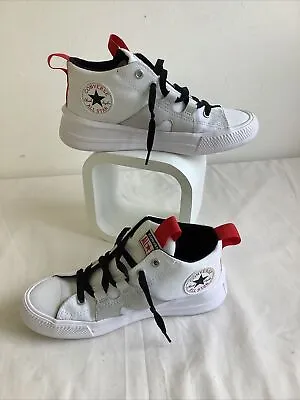 Converse All Star Youth White Low Top Trainers Comfort Cushioning UK Size 2 - GC • £4.95
