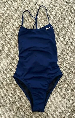 Womens 32 / 6 Nike HydraStrong Solid Tie Back 1 Piece Competition Swimsuit  • $49.99