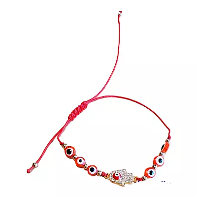 Red Evil Eye Hamsa Bracelet Protection Bracelet Anklet Slide Knot • $9.99