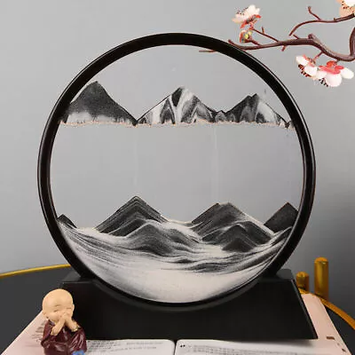 Moving 3D Sand Art Picture Round Glass Hourglass Deep Sea Sandscape Home Decor • $18.99
