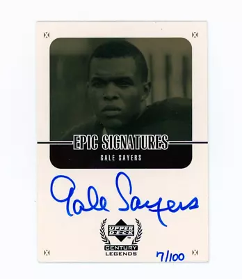 GALE SAYERS 1999 UD Upper Deck Century Legends Epic Signatures Gold Auto 7/100 • $299.99