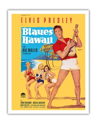 Elvis Presley In Blaues Hawaii - Vintage Film Movie Poster By Rolf Goetze C.1961 • $49.98