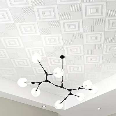 3D Effect Plaster Panel White Wallpaper Ceiling Paper TV Backdrop Feature Wall • £10.95
