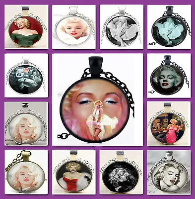 Marilyn Monroe Black Bronze Silver Pendant 18  Chain Necklace Free Gift Bag • $13.99