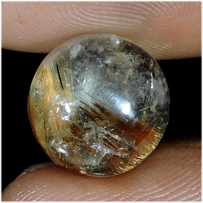 $11.99 • Buy 6.50 Carat Natural Golden Rutile Quartz Round Cabochon Loose Gemstone V959