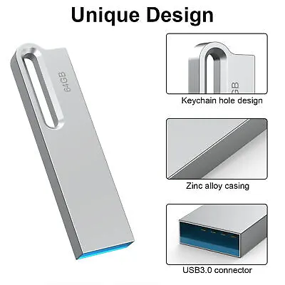 64GB USB 3.0 Metal Super Mini Design USB Flash Drives USB Memory Sticks PenDrive • $7.99