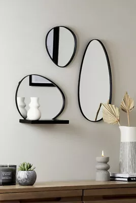 £39.89 • Buy BNIB Next Set Of 3 Organic Wall Mirrors Hanging Art Home Decor  Shelf Detail £50