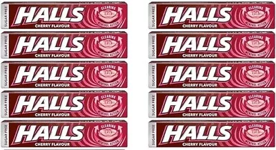 Halls Sugar Free Cherry Menthol Action Cough Sweets 32g - 10 Packs • £7.99