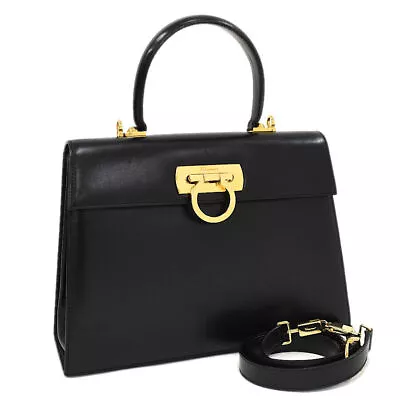 Auth Salvatore Ferragamo Vintage 2WAY Bag Hand Bag Shoulder Bag S4f5 O01R • $945.67