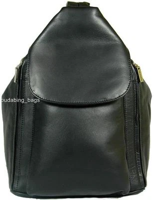 £91.99 • Buy New Girls/ladies Visconti Black Soft Leather Backpack Bag