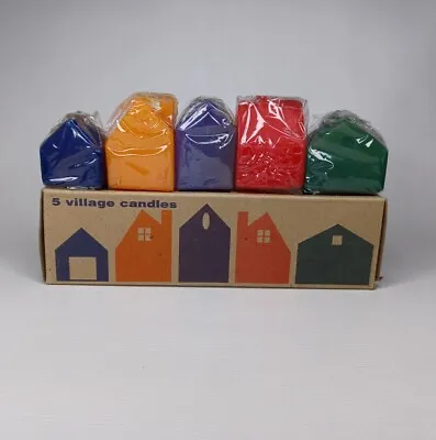 Set Of 5 Village Candles House Shaped Candle Set • $14.99