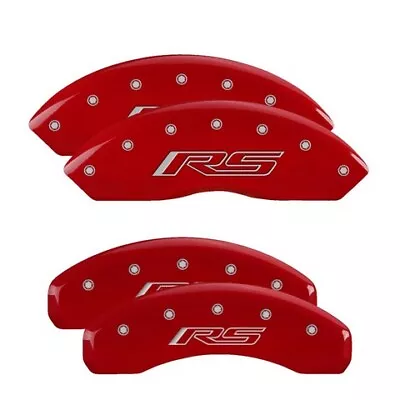 MGP Caliper Covers Set Of 4 Red Finish Silver RS (Camaro Gen 5/6) • $289