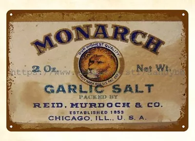 Wall Art 1930s MONARCH LION SPICE REID MURDOCK CHICAGO ILLINOIS Metal Tin Sign • $18.95