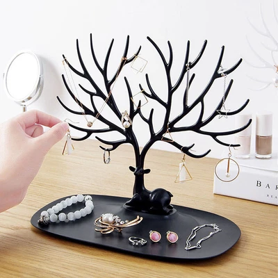 £7.90 • Buy Jewelry Display Organizer Necklace Ring Earring Deer Tree Stand Holder Show Rack