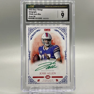 $300 • Buy 2022 Onyx Vintage Josh Allen #VAJA Autograph CSG 9