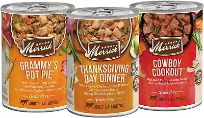 Merrick Grain Free Wet Dog Food  Favorites Canned Dog Food - (12) 12.7 Oz. Cans • $47.98