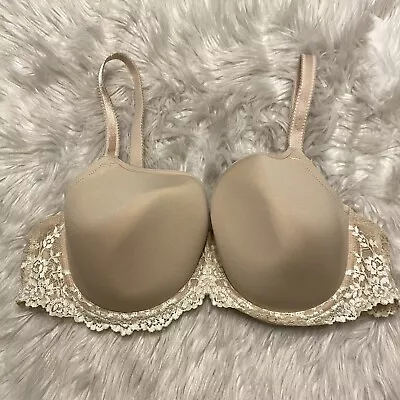 Wacoal 38D Bra Beige Embrace Lace T-Shirt Underwire 853191 Back Closure • $21.99