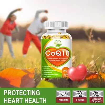 COQ 10 Coenzyme-Q10 Supplement 300mg 120 Capsules Cardiovascular Heart Health • $20.70