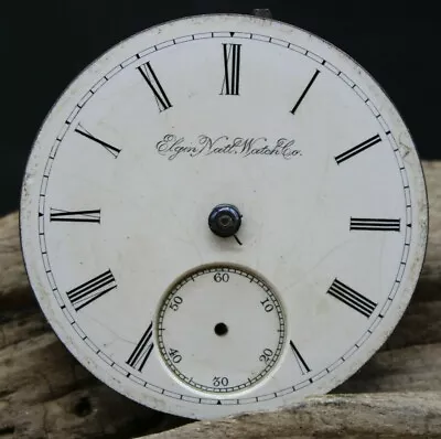 VINTAGE ELGIN NATIONAL WATCH Co. POCKET WATCH DIAL AND FRAME 45.7mm (O3O2) • $12.95