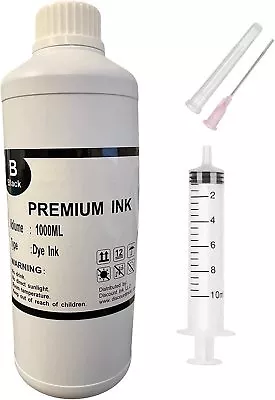 34oz (1000ml) Black Refill Ink Kit 4 Canon PG-210 210XL MP240 MP250 • $23.99