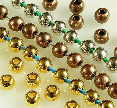 50 X METAL BEADS ROUND~TIBETAN STYLE SPACER BEADS~ 5 X 4 MM  HOLE~2 MM • £1.49