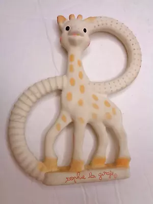 Vulli Sophie La Girafe So Pure Teether Ring Soft Rubber White Orange Giraffe • $8.49