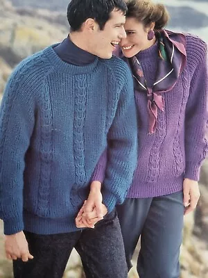 Knitting Pattern Lady's/Men's Jumper/Sweater In DK  Size 30  - 44  (138) • £1.95