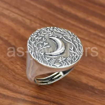 925 Sterling Silver New Handmade Ring Moon Shape Ring Dainty Silver Jewelry • $28