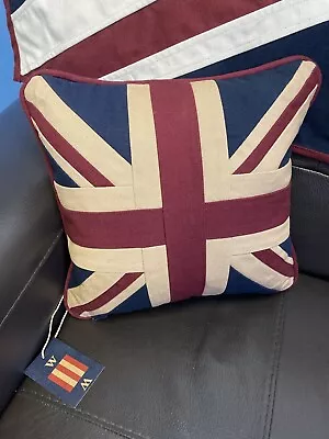 Union Jack / Uk Tapestry Cushion By Woven Magic ( 12x12 Inch Tea Dyed ) • £19.95