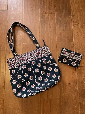 Vera Bradley Retired Black Print Purse And Wallet • $30