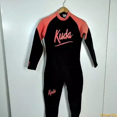 KUDA England 3.0 Mm L/S Wetsuit Long John Wet Suit Mens M Neoprene Black/orange • $29.99