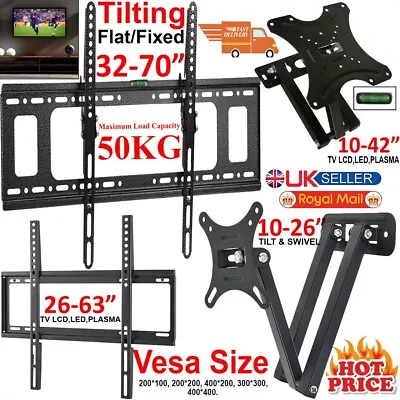 Tilt/swivel Slim/flat Tv Wall Bracket Mount For 10 -70  Inch 3d Lcd Led Plasma • £7.89