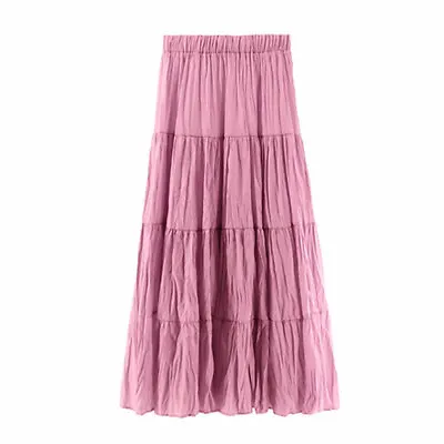 Women Boho Long High Waist A Line Tiered Skirt Casual Maxi Dress • $17.99