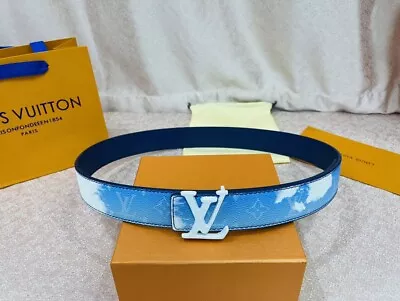 Blue Sky And White Cloud New Product Hot Selling Genuine Leather Belt For Men An • $30.99