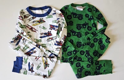 $26.24 • Buy Hanna Andersson 110 5 Long Johns Tractor Airplane Pjs Pajamas Lot SR1-521