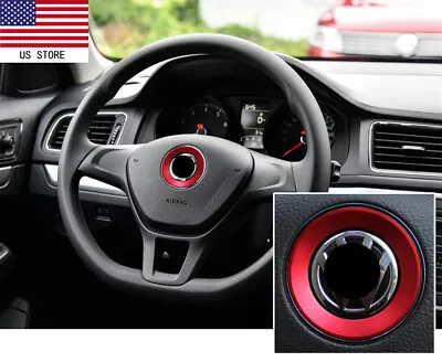Red Steering Wheel Logo Center Trim Ring Emblem For Passat Jetta Golf Polo 2011+ • $9.95