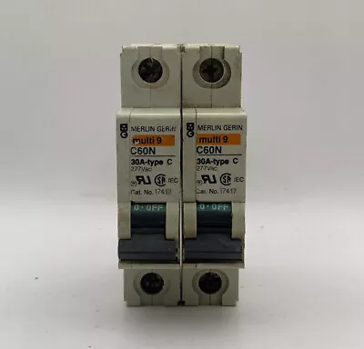 Merlin Gerin C60N Multi9 30A-type C 17417 Circuit Breaker (LOT OF 2) • $44