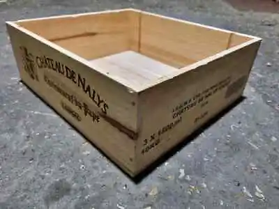 £14.50 • Buy FRENCH 3 BOTTLE MAGNUM Wooden Wine Box Crate Shabby Chic Home Storage