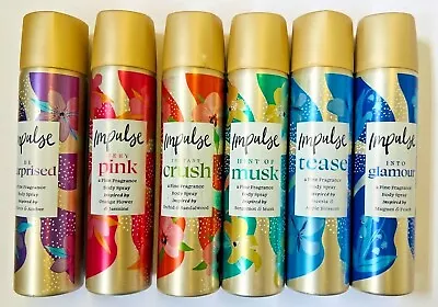 X 6 Impulse Body Fragrance 75ml Spray Deodorant & Gift Sets Mix • £13.99