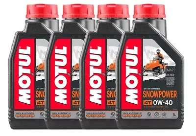 Motul Snowpower 4 Liters 0W-40 4T Motor Oils 4 Stroke 100% Synthetic 4 X 1L • $59.95