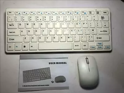 UK ENGLISH White Wireless QWERTY Keyboard Mouse Set 4 Acer Iconia B3 A40 Tablet • £15.99