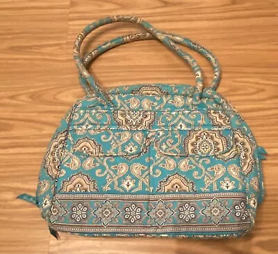 Vera Bradley Bowler Bag  SPRING 2010 Retired TOTALLY TURQ Blue Pattern EUC • $35