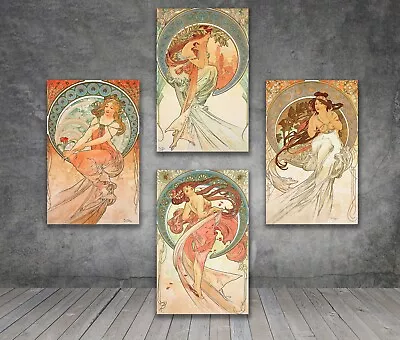 Alphonse Mucha The Arts Poetry Music Dance CANVAS PAINTING ART PRINT 1492 • £20.45