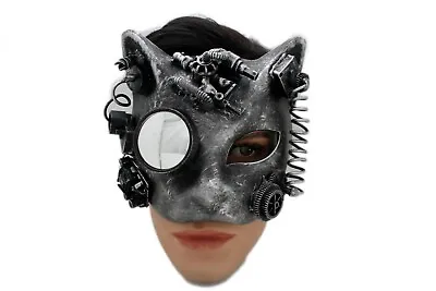 New Men Women Black Robot Face Mask Halloween Tiger Head Steampunk Burning Rave • $20.96