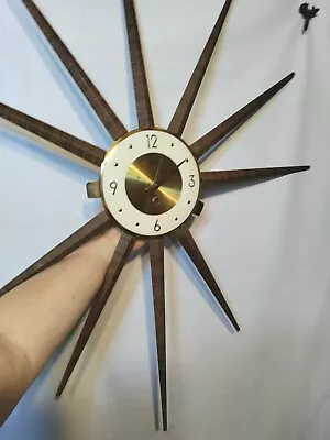 Vintage Rox Hall Wall Clock Starburst Winding  • $150