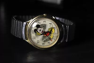 LORUS Vintage Mickey Mouse Disney Classic Melody Gold Alarm Watch 1980's Works • $35