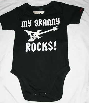 £7 • Buy My Granny Rocks! - Funny Alternative Black Baby Grow Bodysuit 12-18 Months