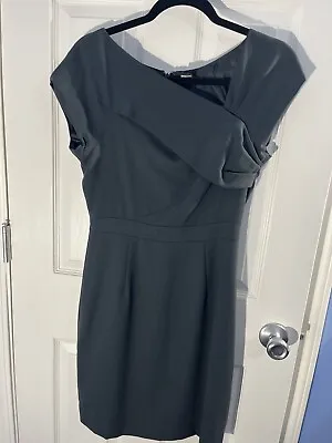 J.CREW Solid Dark Grey Green Lined 100% Wool Origami Suit Sheath Dress Size 2 • $25